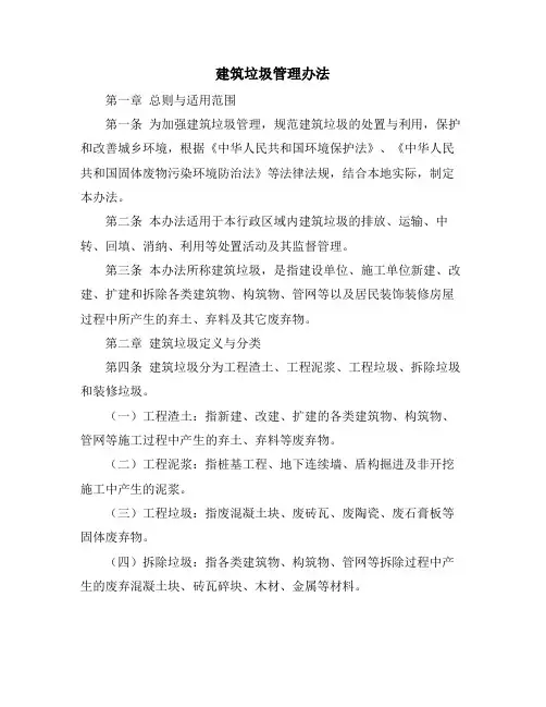 建筑垃圾管理办法