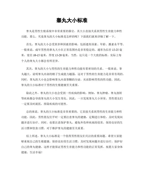 睾丸大小标准