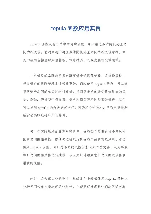 copula函数应用实例