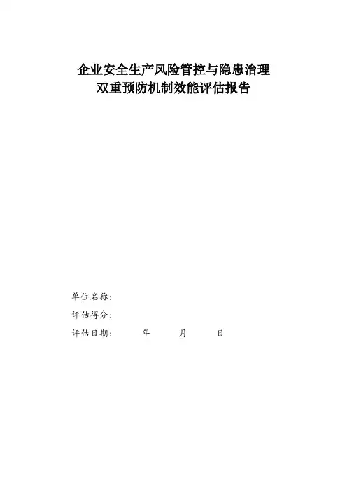 安全生产风险管控与隐患治理双重预防评估报告模板