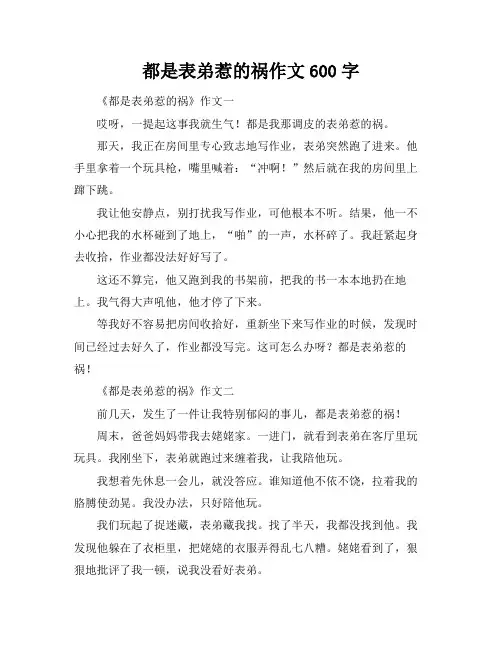 都是表弟惹的祸作文600字