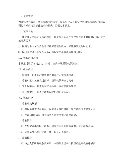 会场疏散演练预案