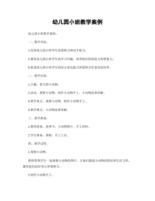幼儿园小班教学案例