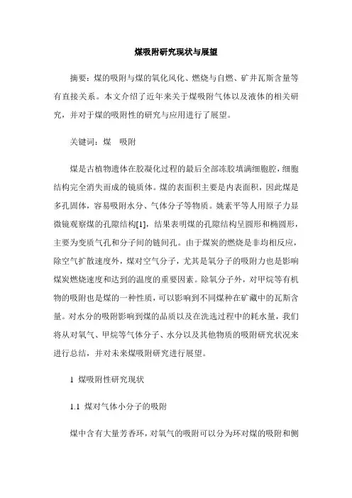 煤吸附研究现状与展望