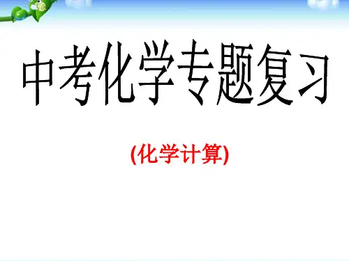九年级化学化学中考计算专题复习课件