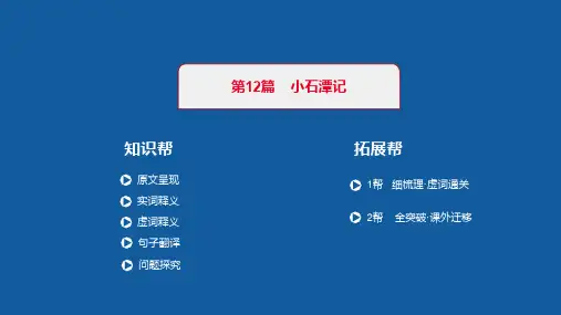 2020河北中考语文大一轮课件：第12篇   小石潭记