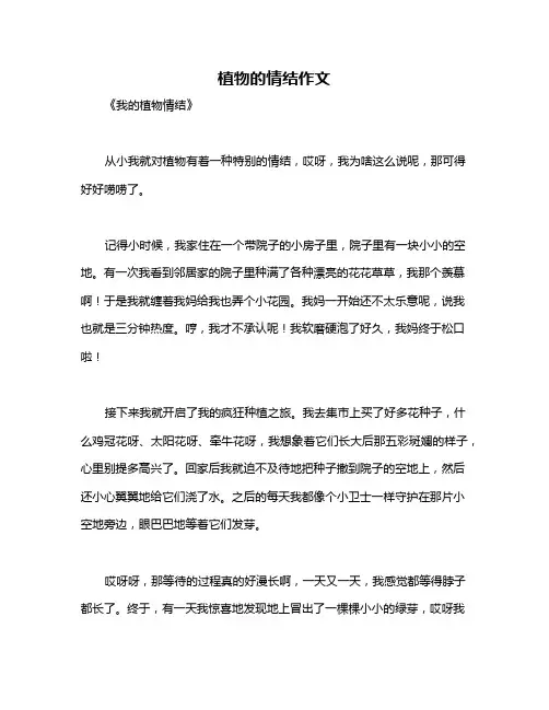 植物的情结作文