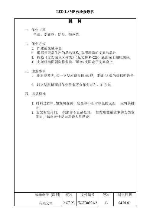 LED发光二极管全套作业指导书