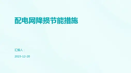 配电网降损节能措施