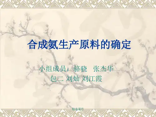 合成氨生产原料确定张杰