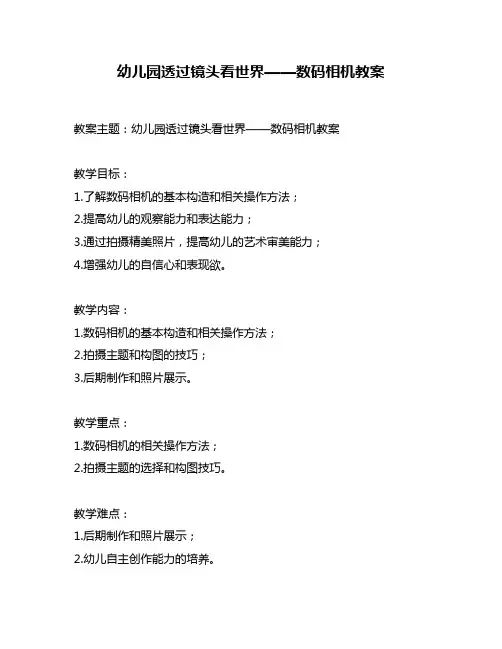 幼儿园透过镜头看世界——数码相机教案