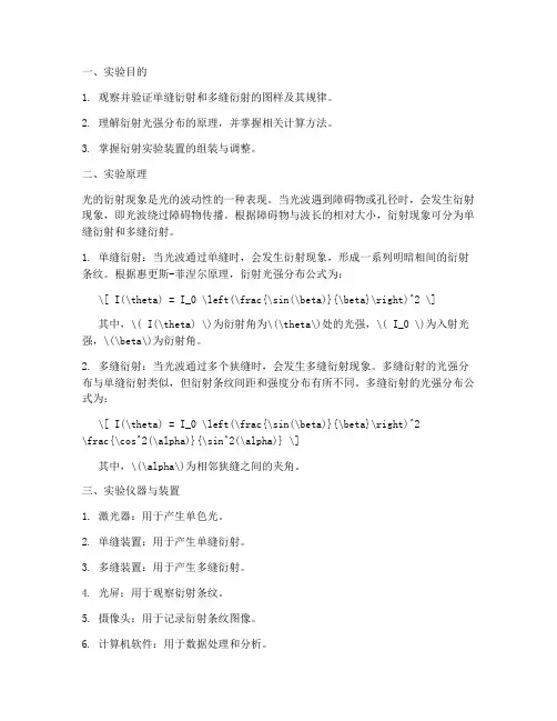 光强衍射实验报告