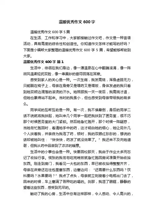 温暖优秀作文600字