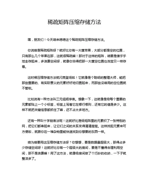 稀疏矩阵压缩存储方法