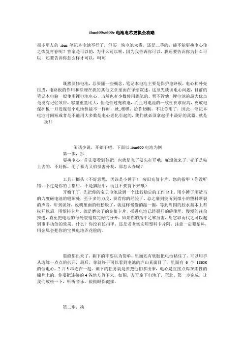 _笔记本电脑维修思路_ibm600x600e电池电芯更换全攻