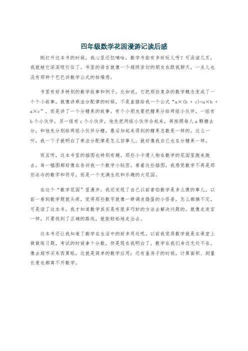 四年级数学花园漫游记读后感