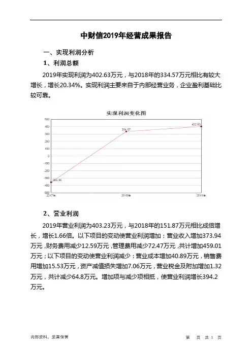 中财信2019年经营成果报告