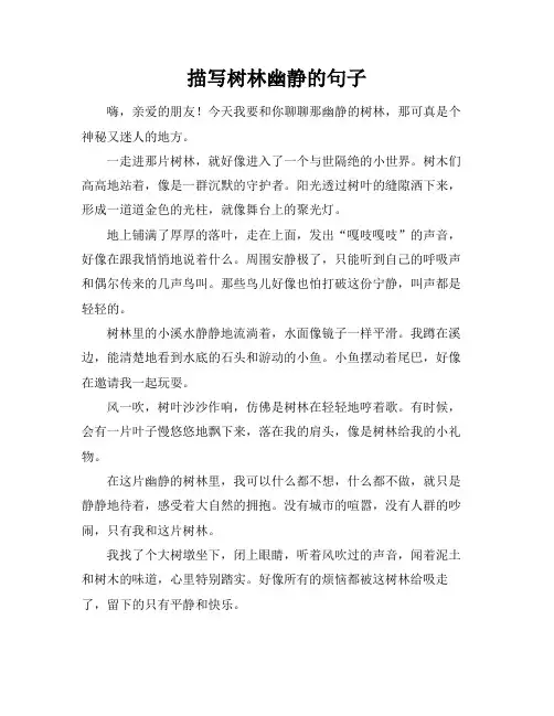 描写树林幽静的句子