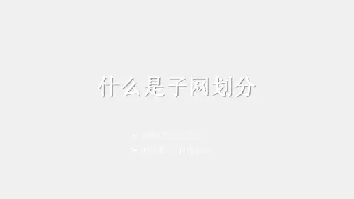 网络设备配置与调试PPT1-3-1子网划分