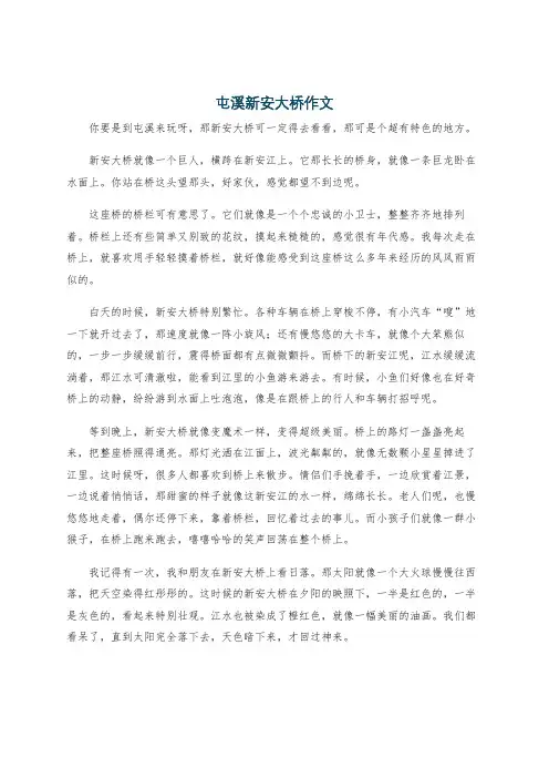 屯溪新安大桥作文