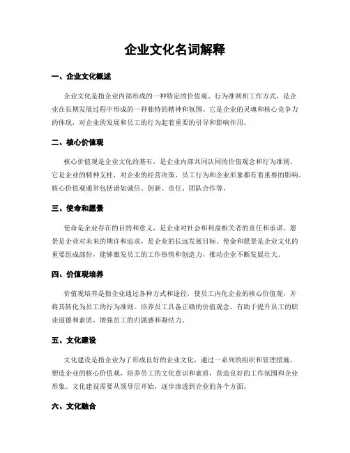 企业文化名词解释