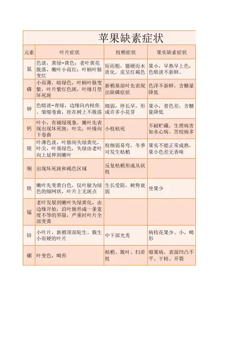 苹果缺素症状-李文棣