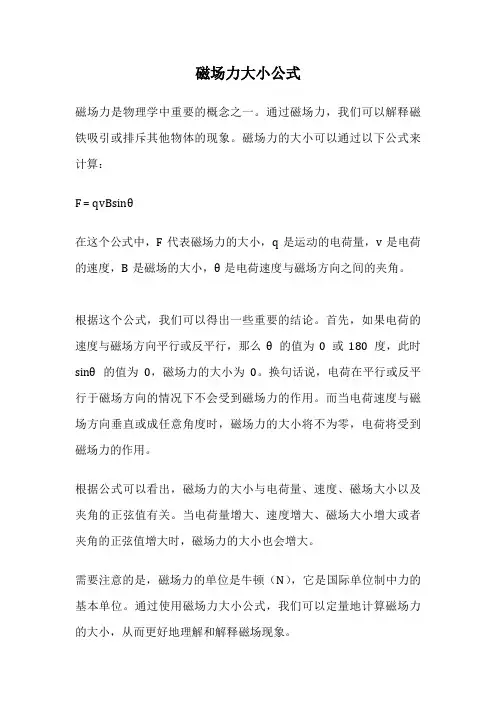磁场力大小公式