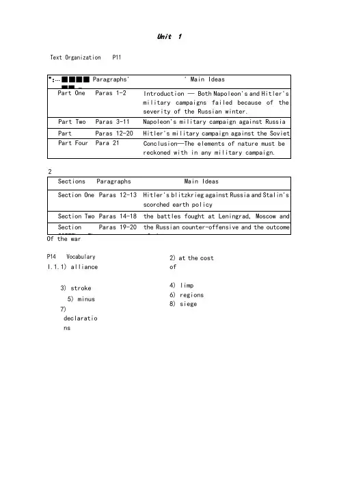 全新版大学英语第二版综合教程4课后答案全