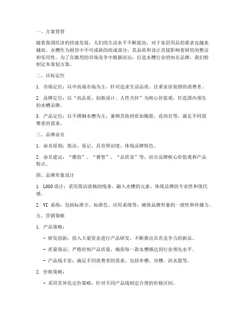 水槽十大品牌策划方案