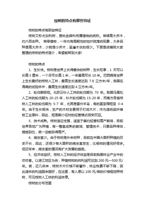桉树的特点有那些特征