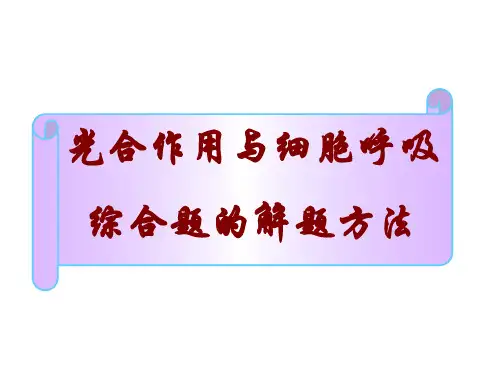 高考生物专题2-光合作用与细胞呼吸综合题的解题方法