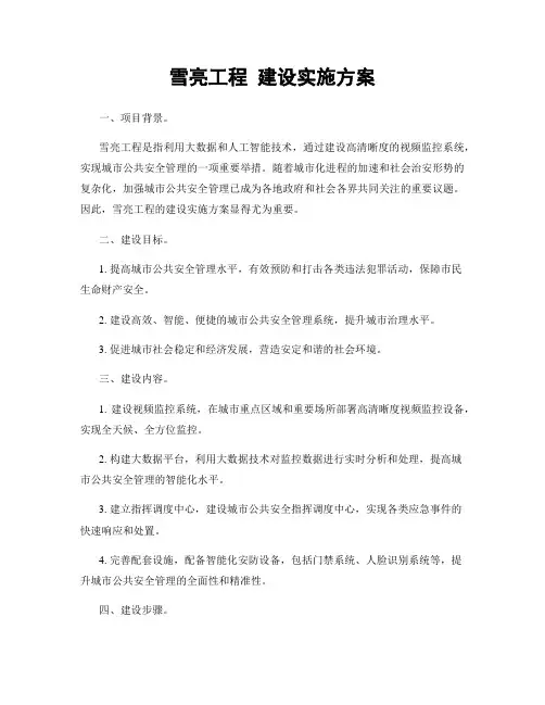 雪亮工程 建设实施方案