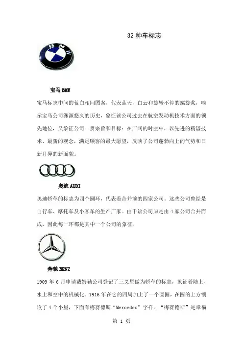 32种车标志word精品文档15页