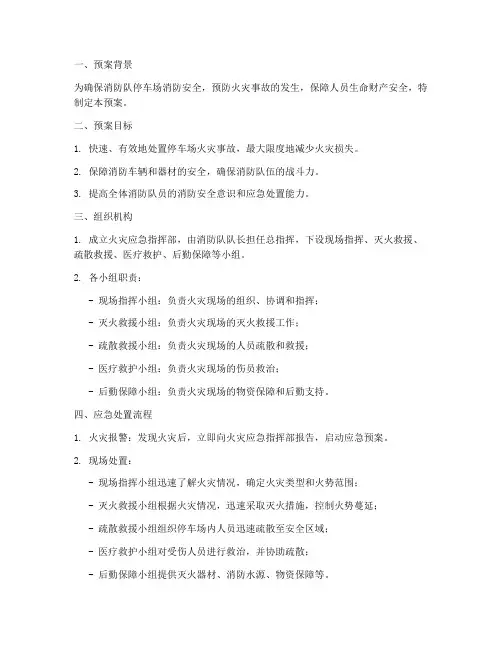 消防队停车场火灾应急预案