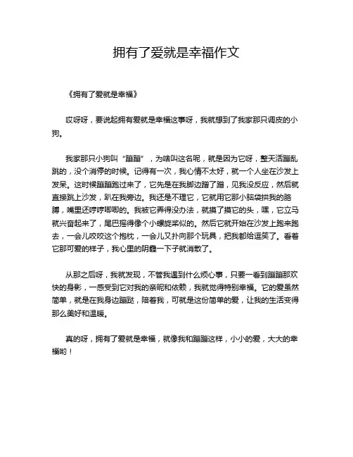 拥有了爱就是幸福作文