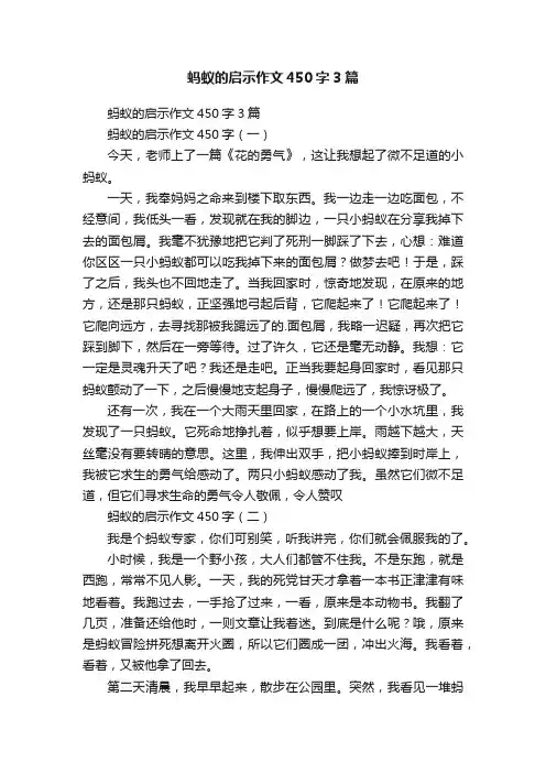 蚂蚁的启示作文450字3篇