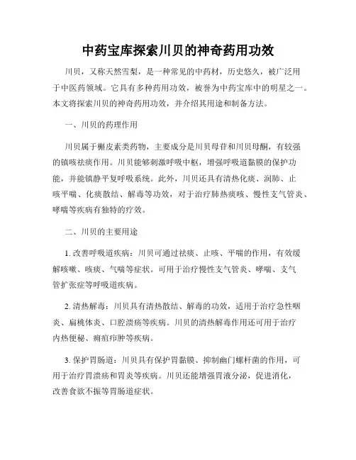 中药宝库探索川贝的神奇药用功效