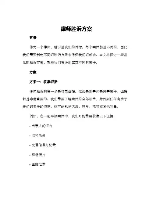 律师胜诉方案