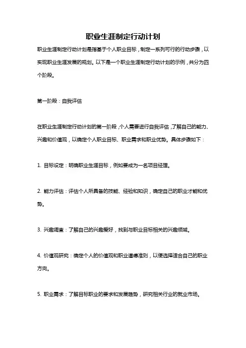 职业生涯制定行动计划