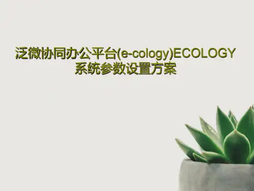 泛微协同办公平台(e-cology)ECOLOGY系统参数设置方案PPT共22页