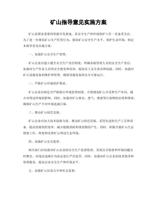 矿山指导意见实施方案