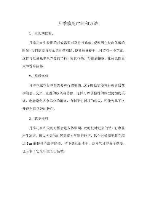 月季修剪时间和方法