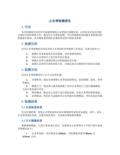 止水带检测报告