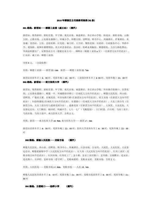 顺德区公交线路