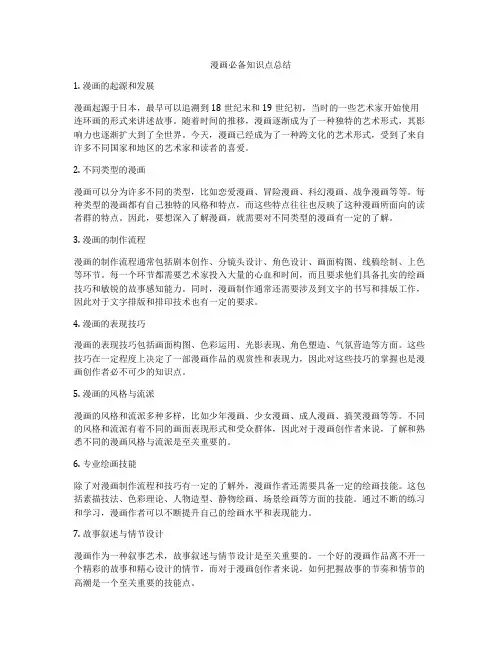 漫画必备知识点总结