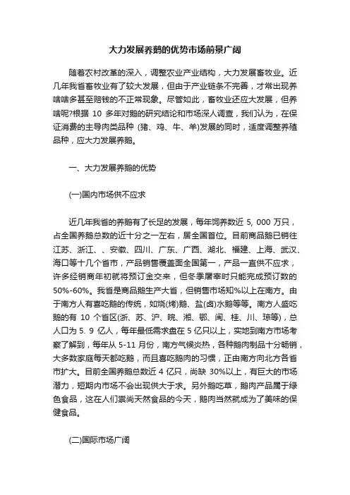 大力发展养鹅的优势市场前景广阔