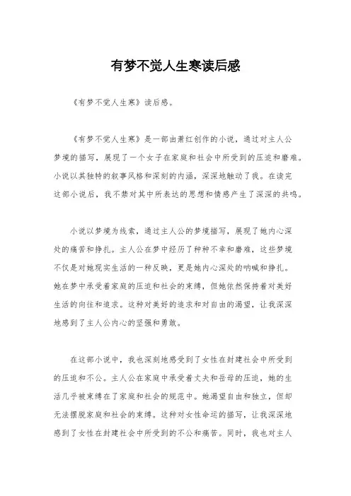 有梦不觉人生寒读后感