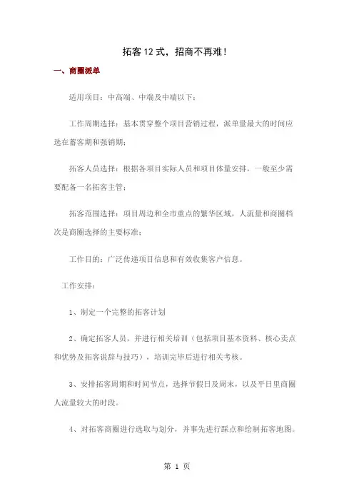 商业地产：拓客-16页精选文档