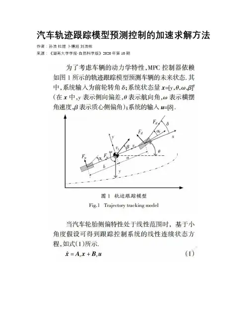 汽车轨迹跟踪模型预测控制的加速求解方法