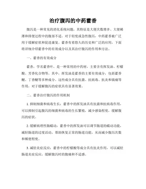 治疗腹泻的中药藿香